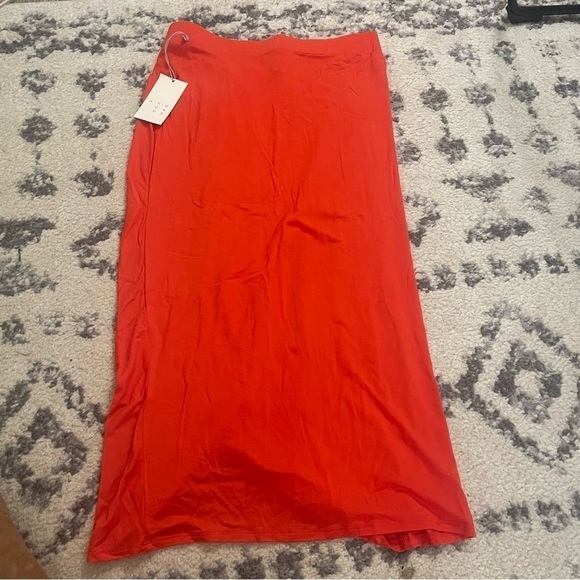 A New Day Modal Stretch Wrap Orange Skirt medium - Picture 7 of 12